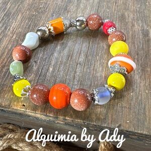 Maximalist bohemian sunstone  bracelet success for Scorpio